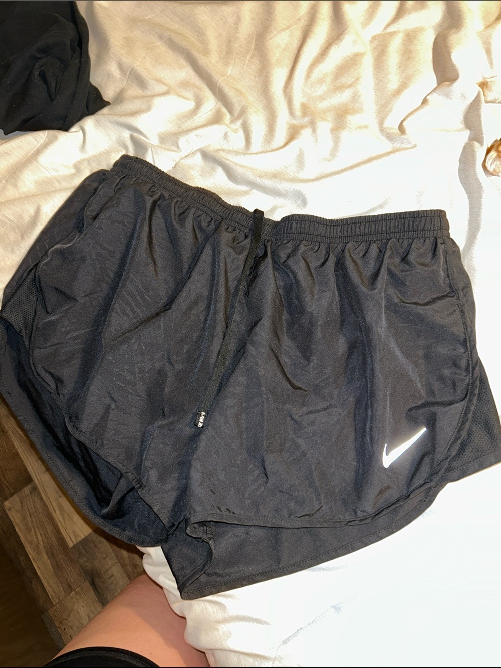 Nike Black Running Shorts with White Swoosh